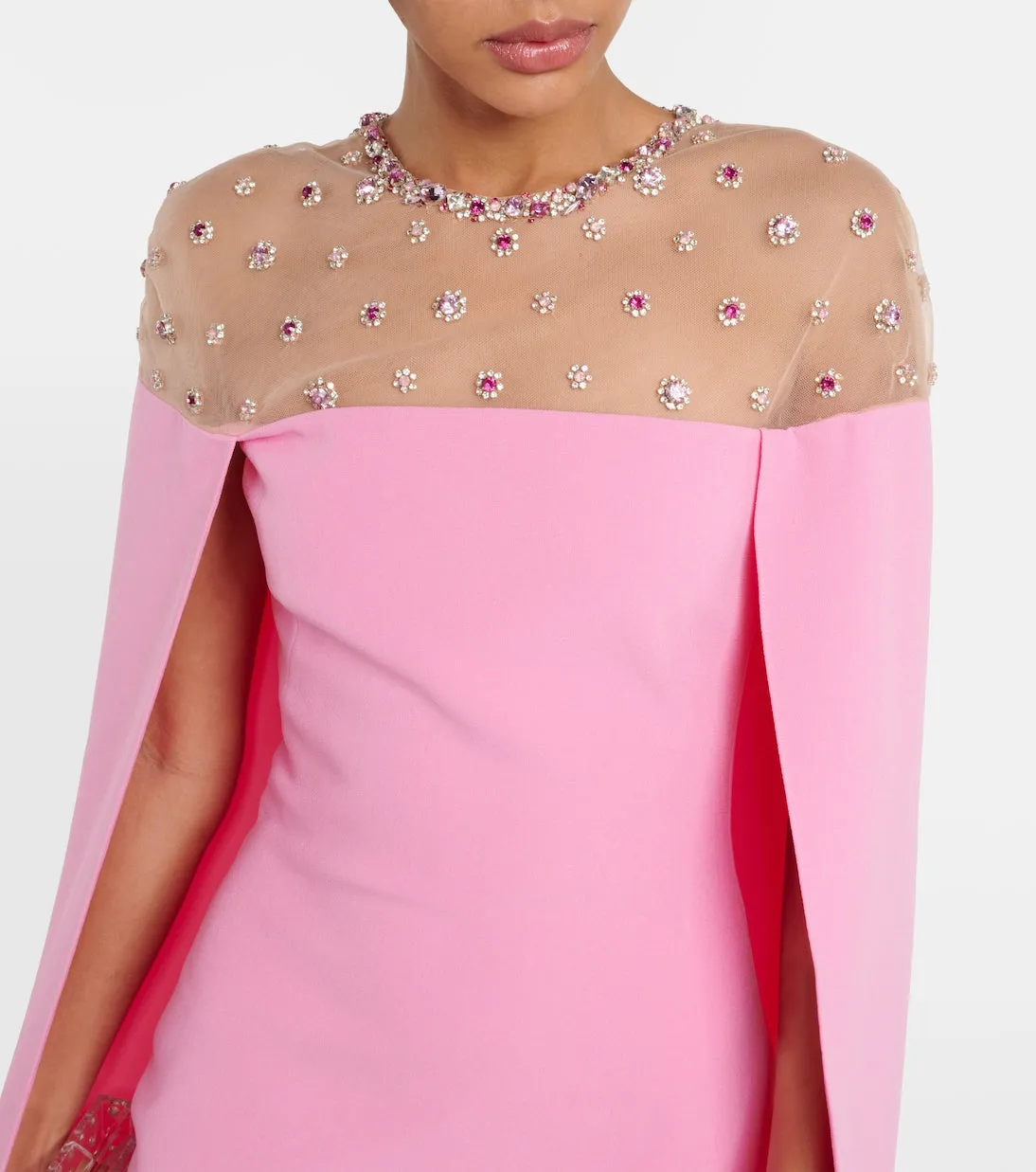 Ambere dress with cape Safiyaa, pink