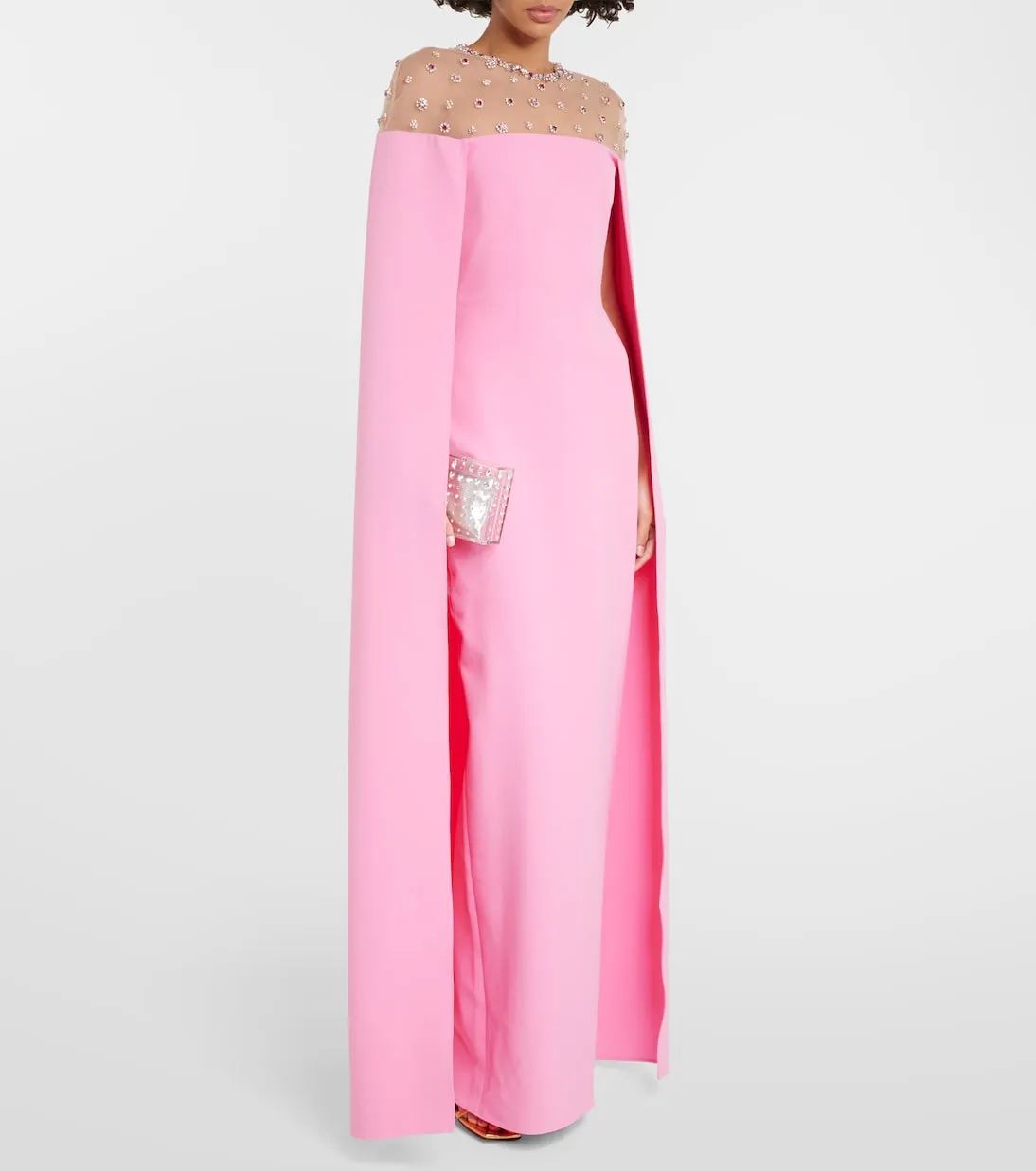 Ambere dress with cape Safiyaa, pink