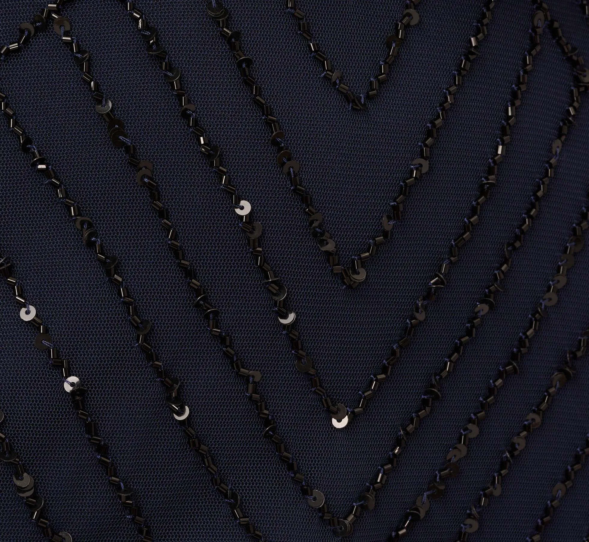 Art Deco Beaded Blouson Gown In Navy Black