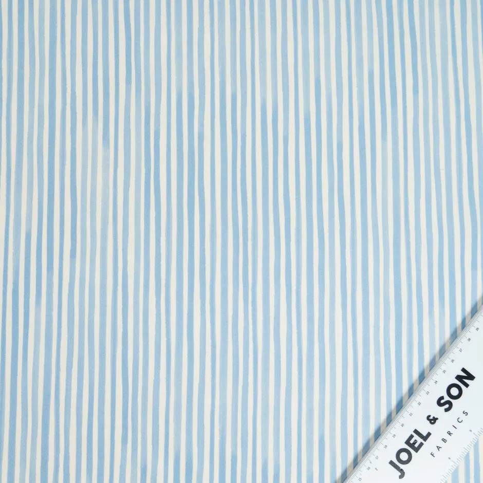 Baby Blue 'Striped' Pure Silk Cream Faille