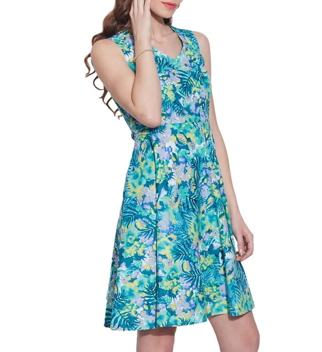 Clothes For Women Cotton Printed Dress,Machine Washable,W-CPD46-1619, Size-46 Inch