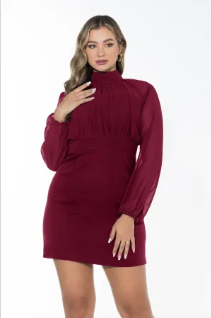 Crimson Bloom Dress - Maroon v2