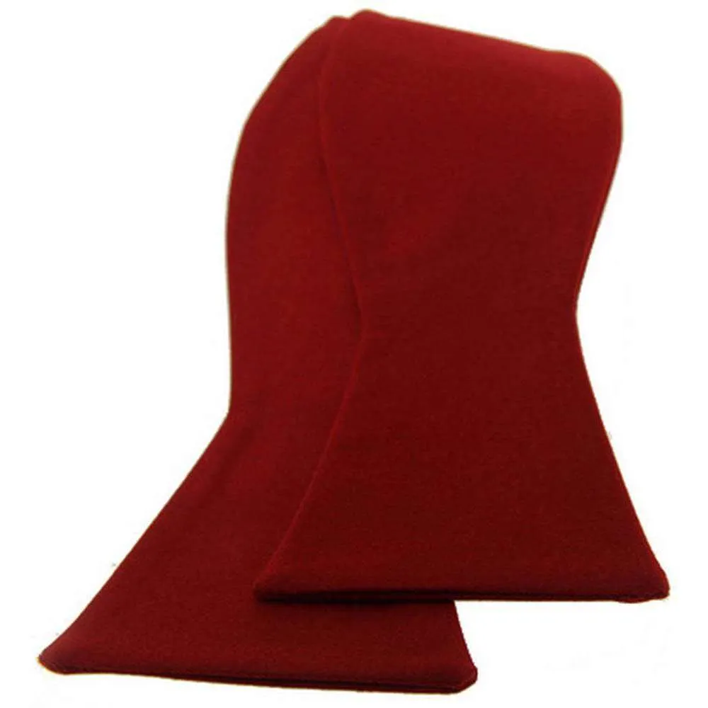 David Van Hagen Plain Satin Silk Bow Tie - Red
