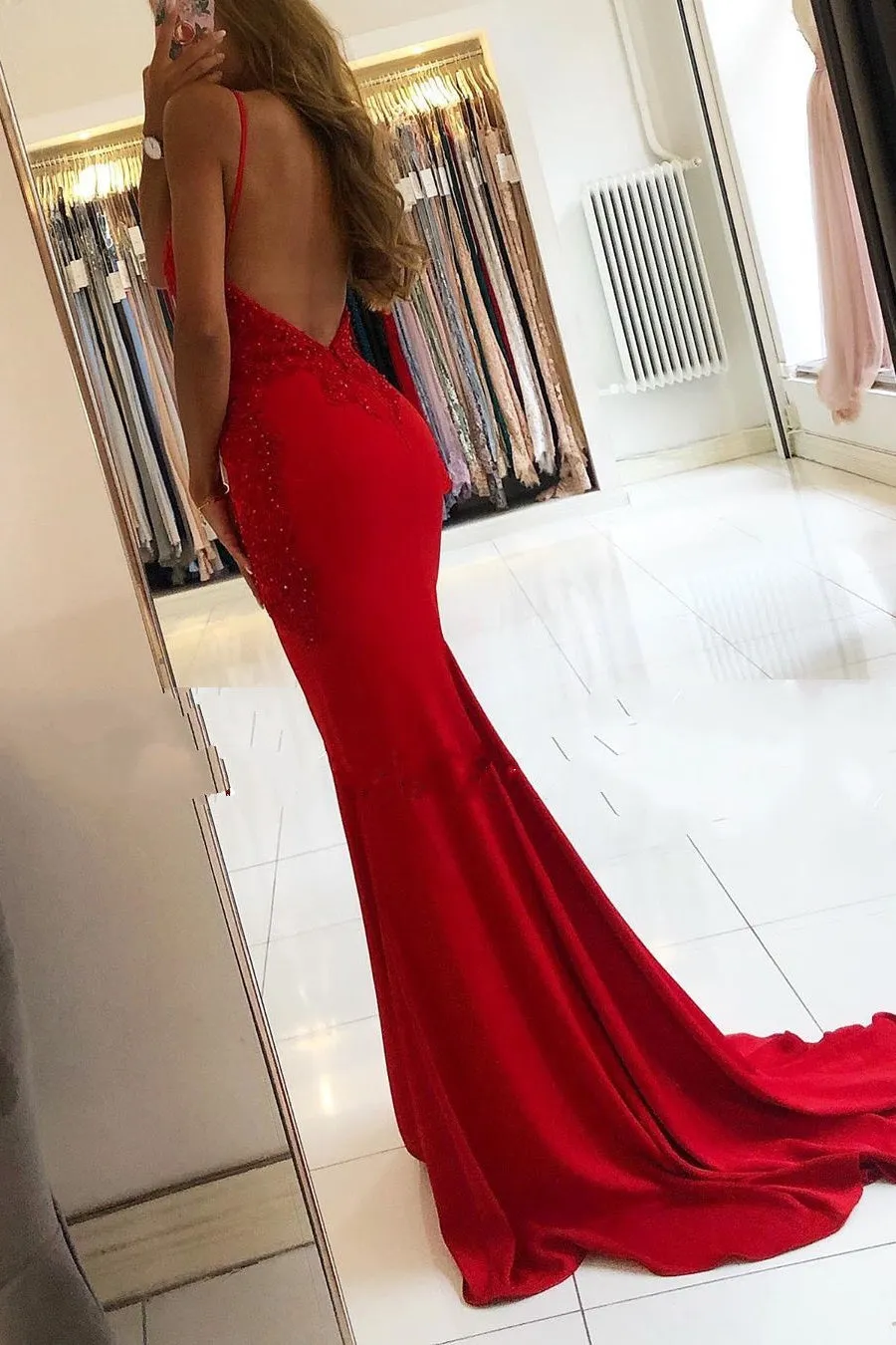 Designer Evening Dresses Long Red Prom Dresses