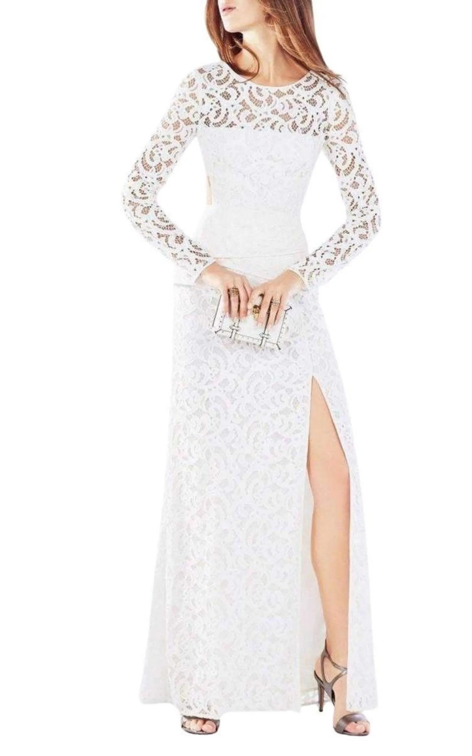 Elizabella Cutout Lace Gown