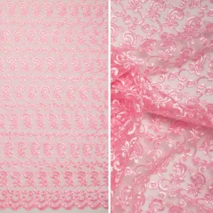 Embroidered Lace SF-01195 Pink