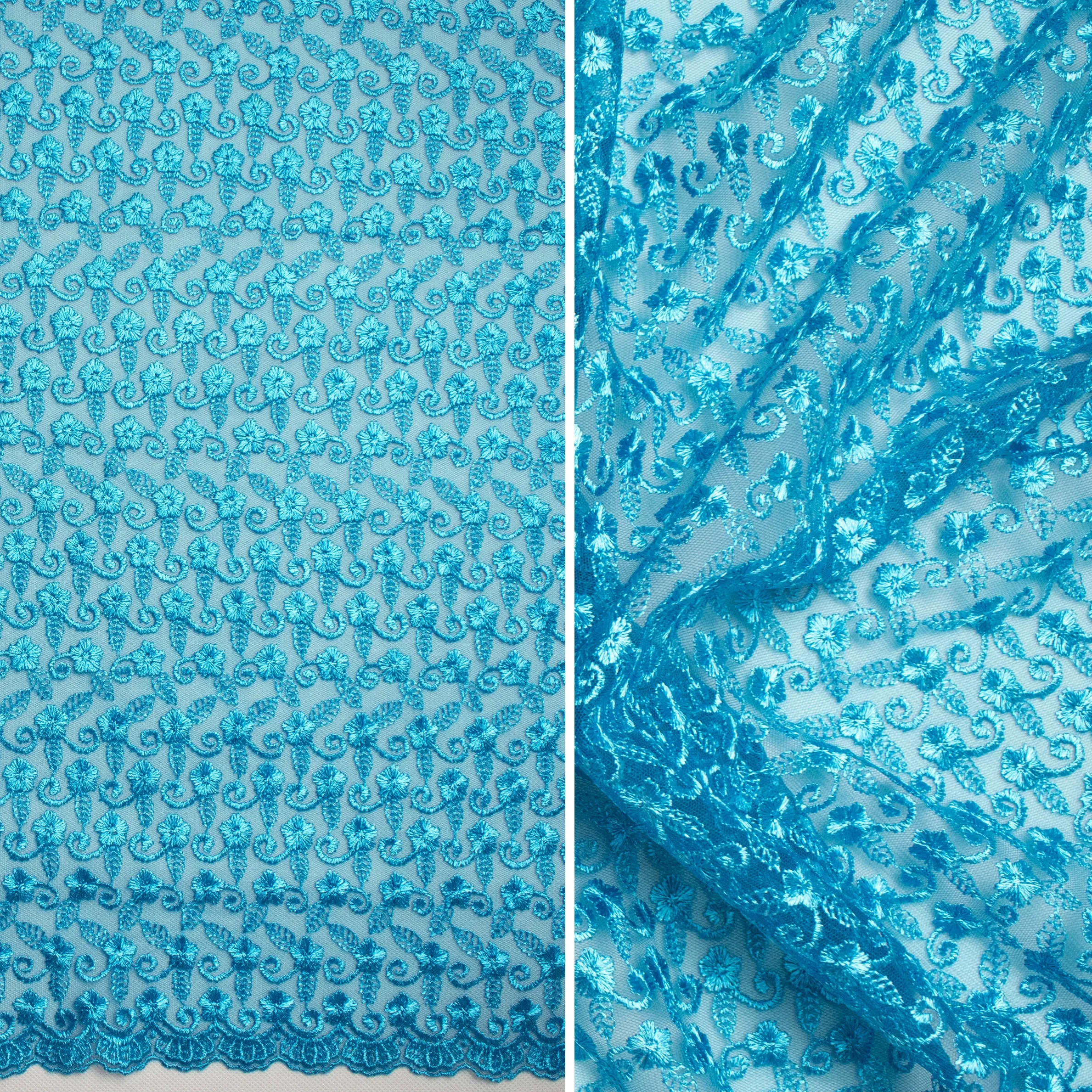 Embroidered Lace SF-01612 Pale Blue