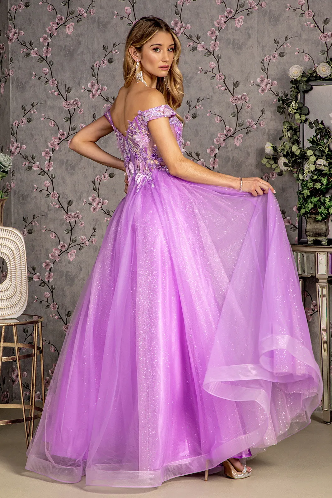 GLS BY GLORIA GL3443 Illusion Boning Evening Dress