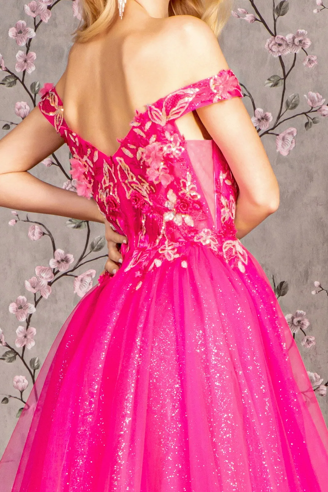 GLS BY GLORIA GL3443 Illusion Boning Evening Dress