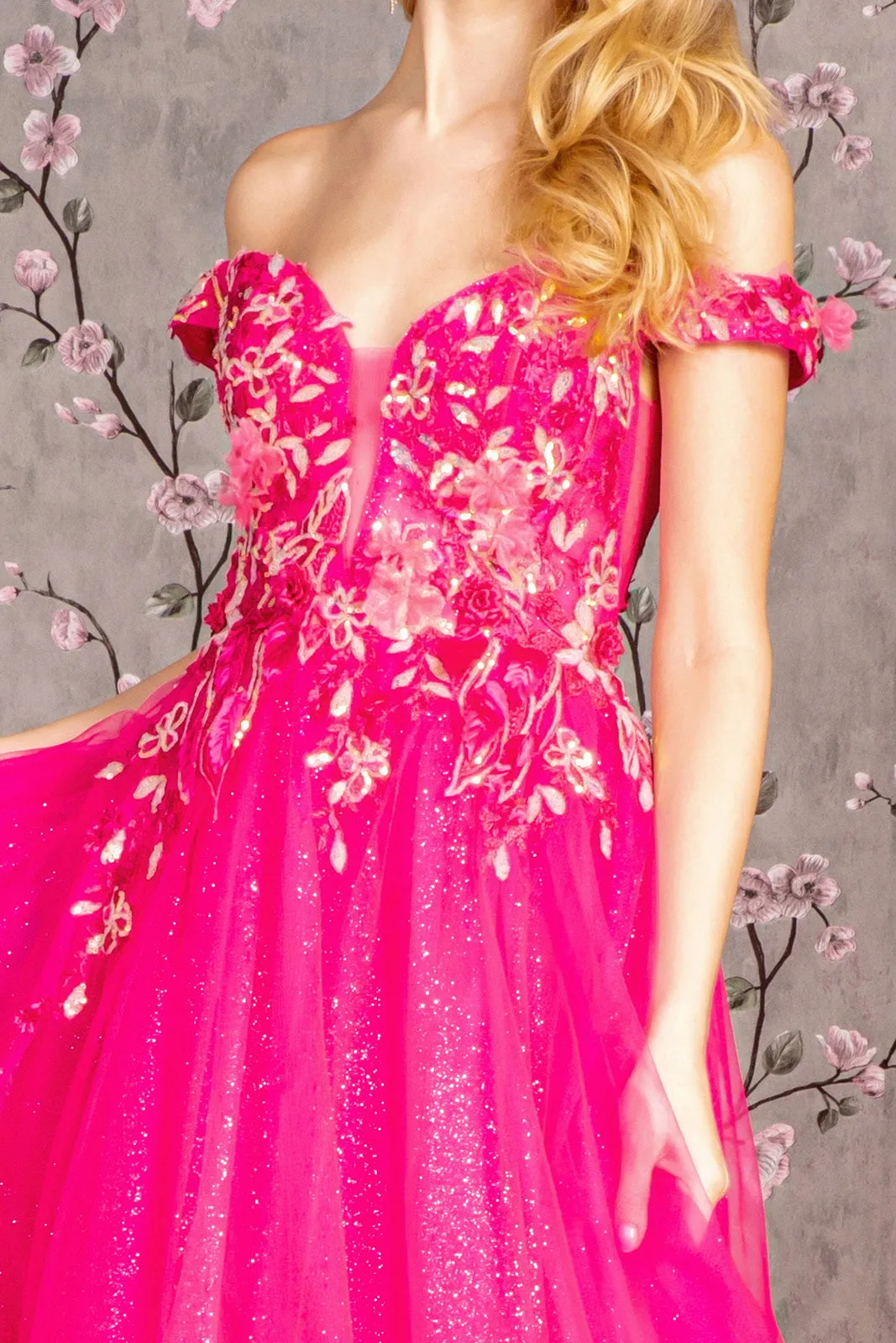 GLS BY GLORIA GL3443 Illusion Boning Evening Dress