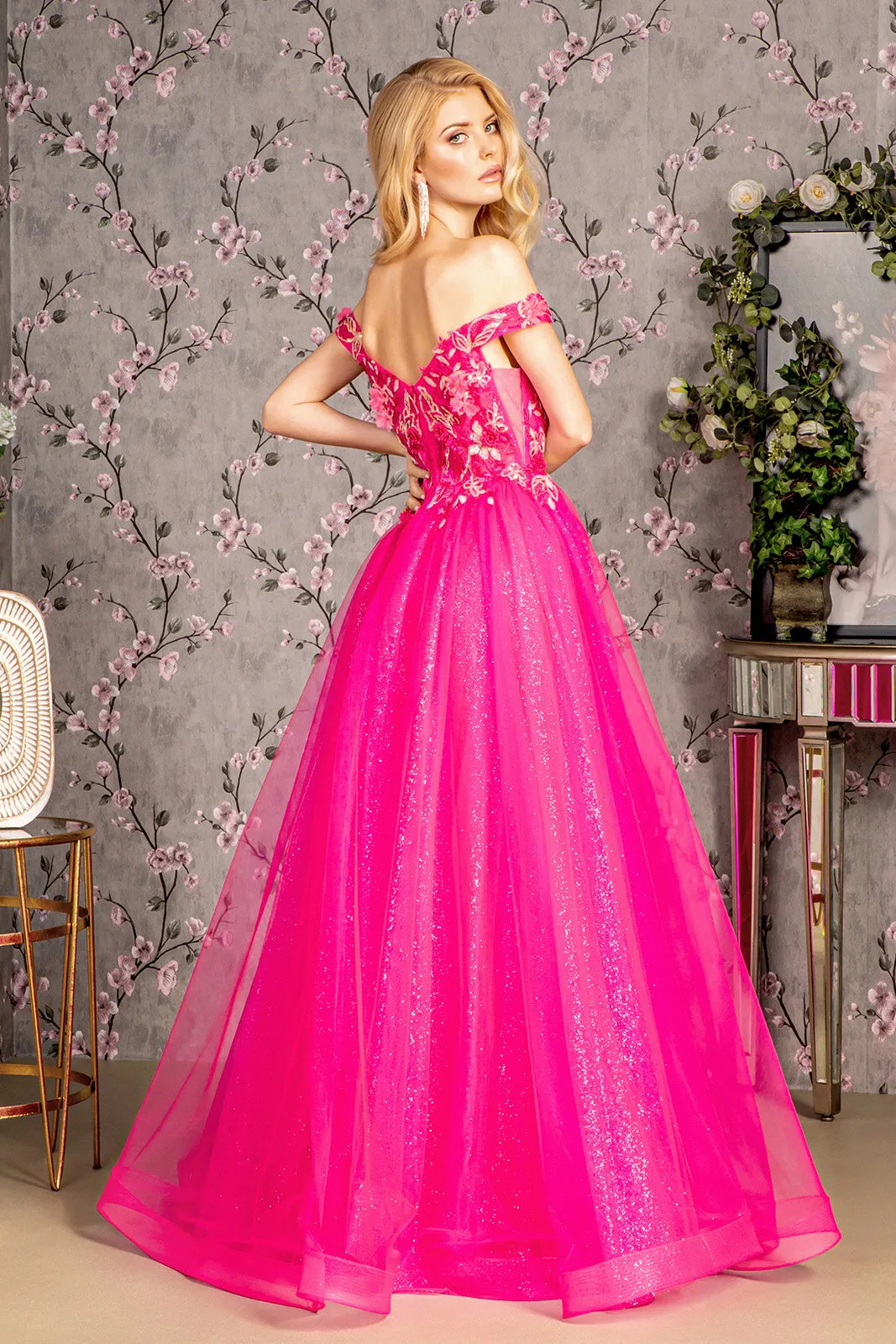 GLS BY GLORIA GL3443 Illusion Boning Evening Dress