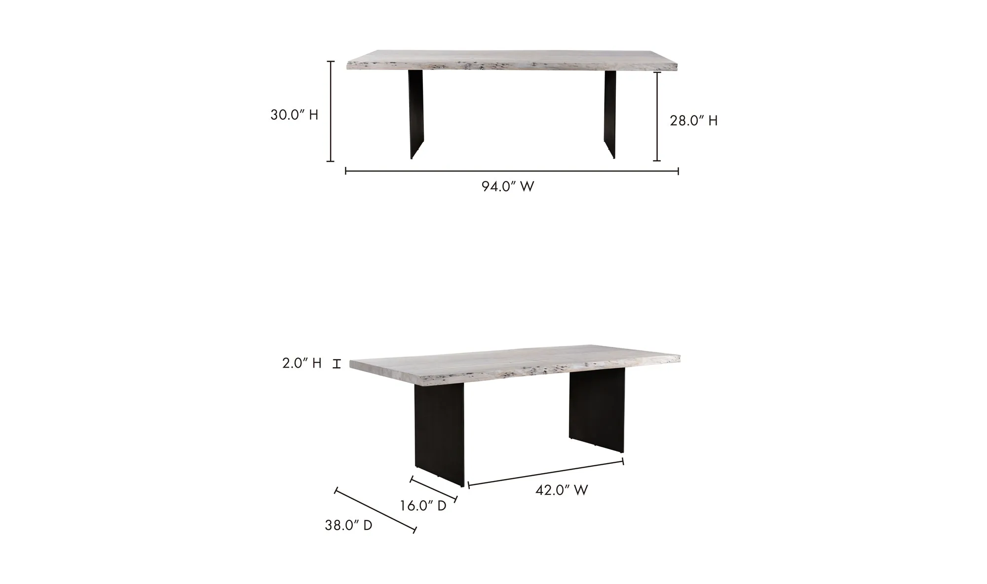 Moe's Home 94" Evans Dining Table