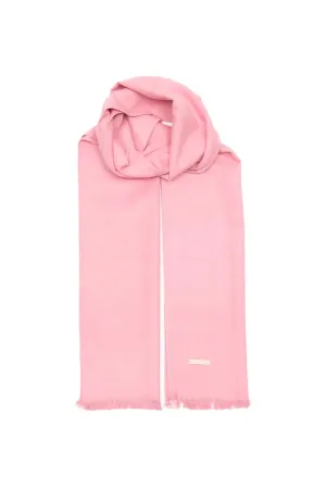 Pink Pure Silk Plain Lotus Scarf