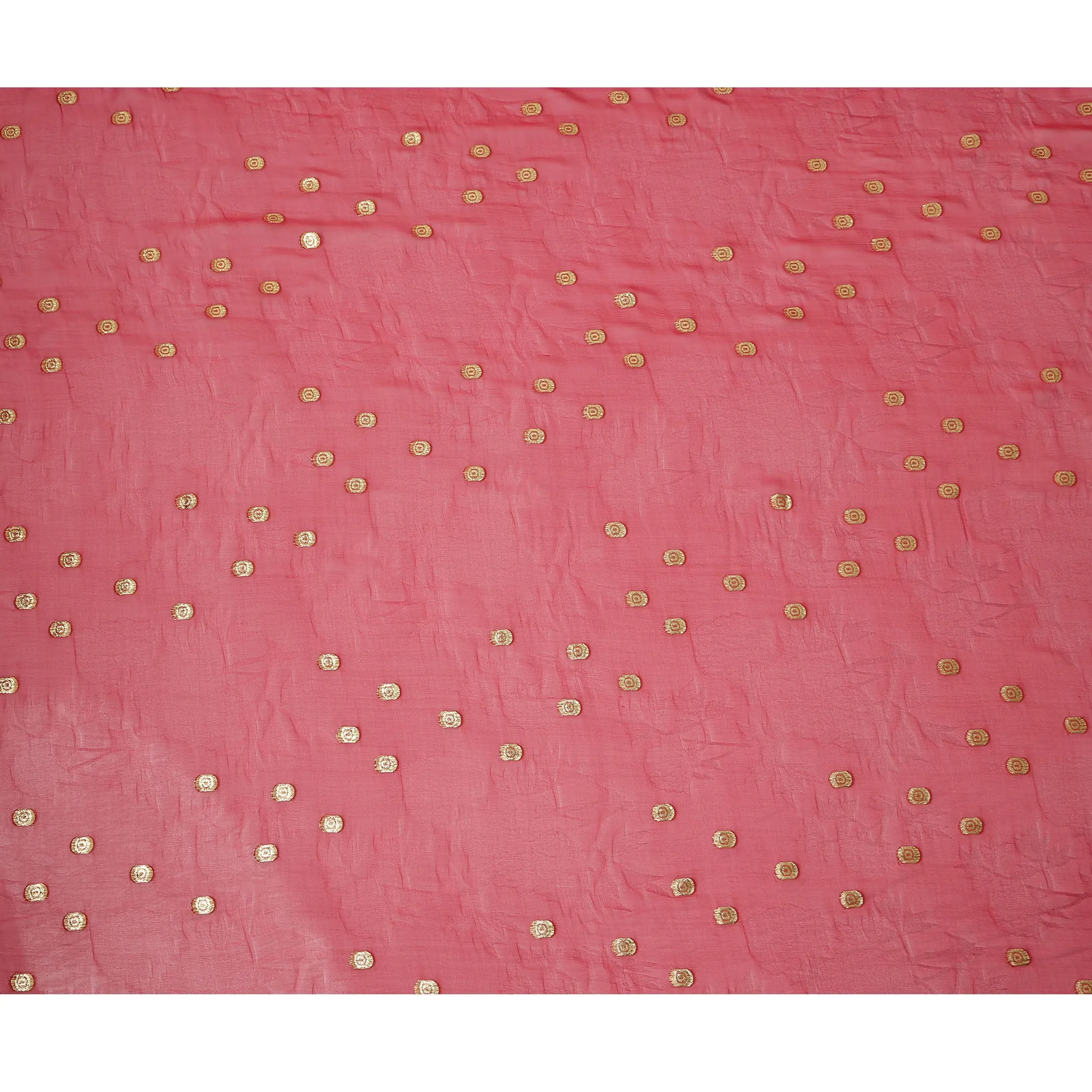 Red Silk Chiffon Fabric with Metallic Lurex, 110 cm Width, Made in South Korea-D21141