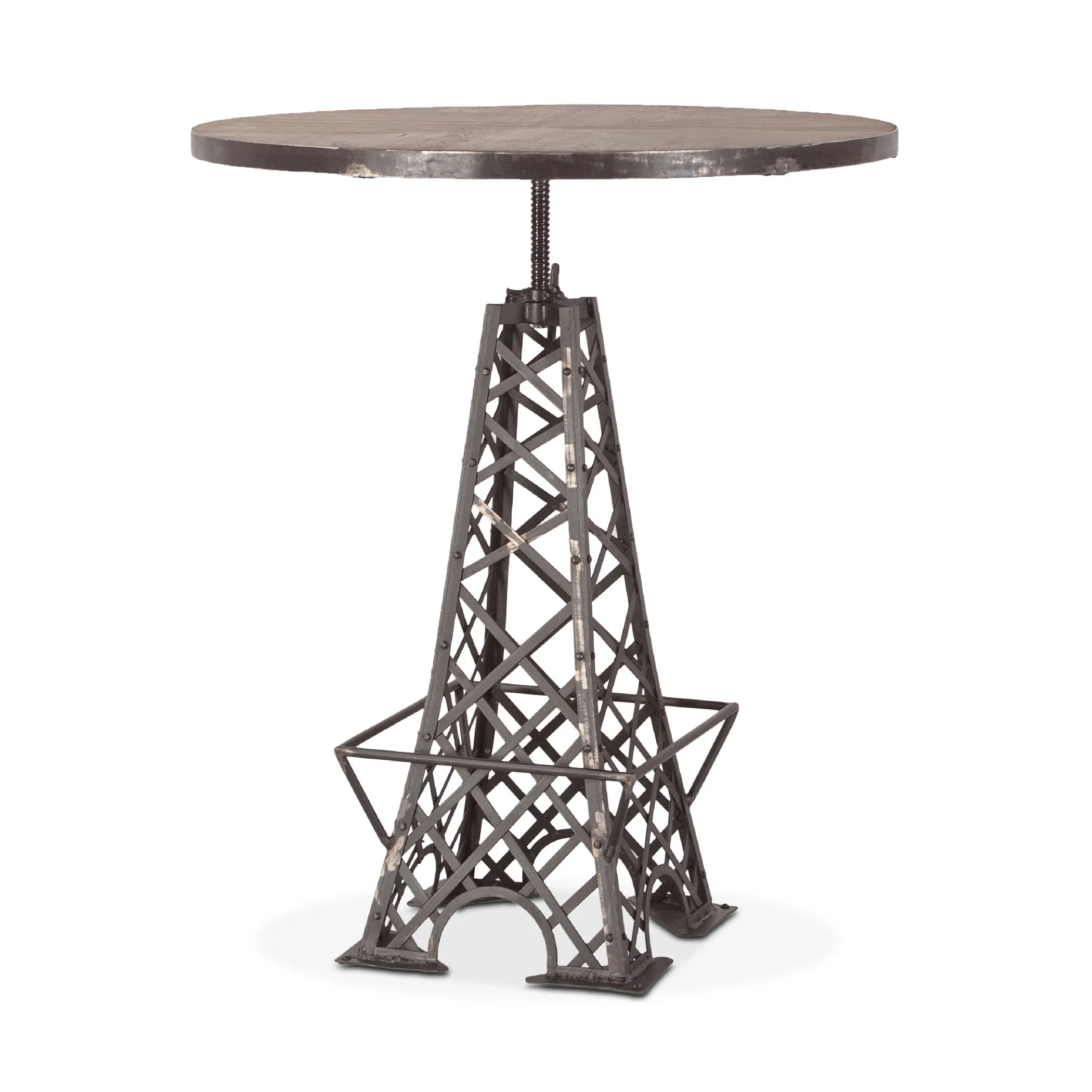 Rustic Revival Eiffel Tower Industrial Bistro Table