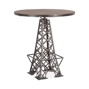 Rustic Revival Eiffel Tower Industrial Bistro Table