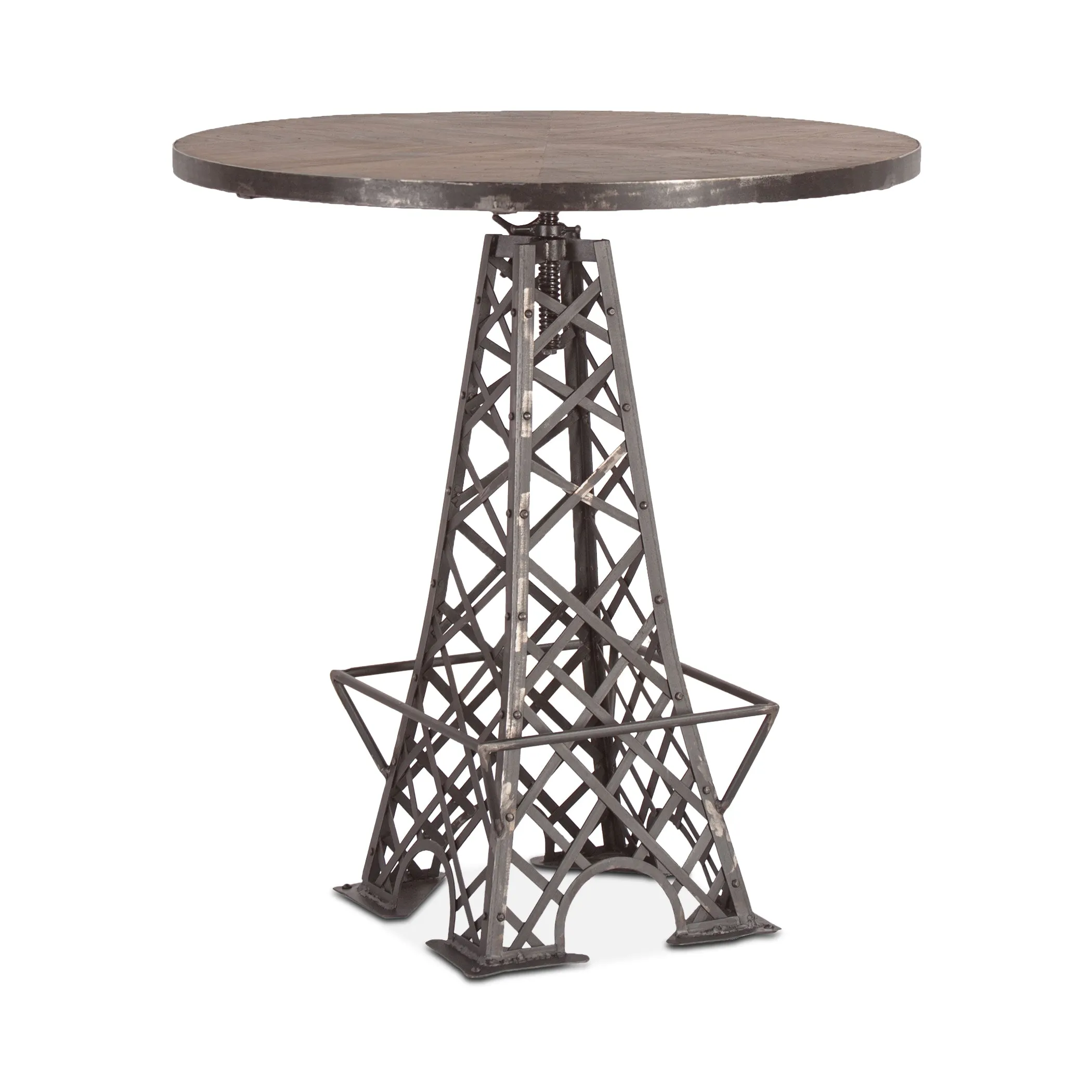Rustic Revival Eiffel Tower Industrial Bistro Table