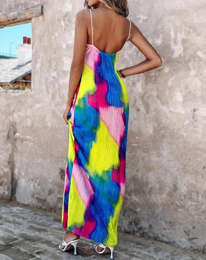 Sexy Elegant Evening Party Dresses Colorblock