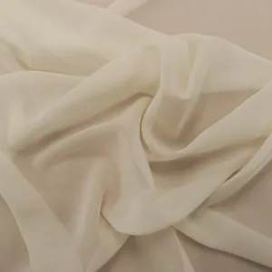Silk Georgette Chiffon Fabric 54" Ivory Solid 10mm 100% Silk
