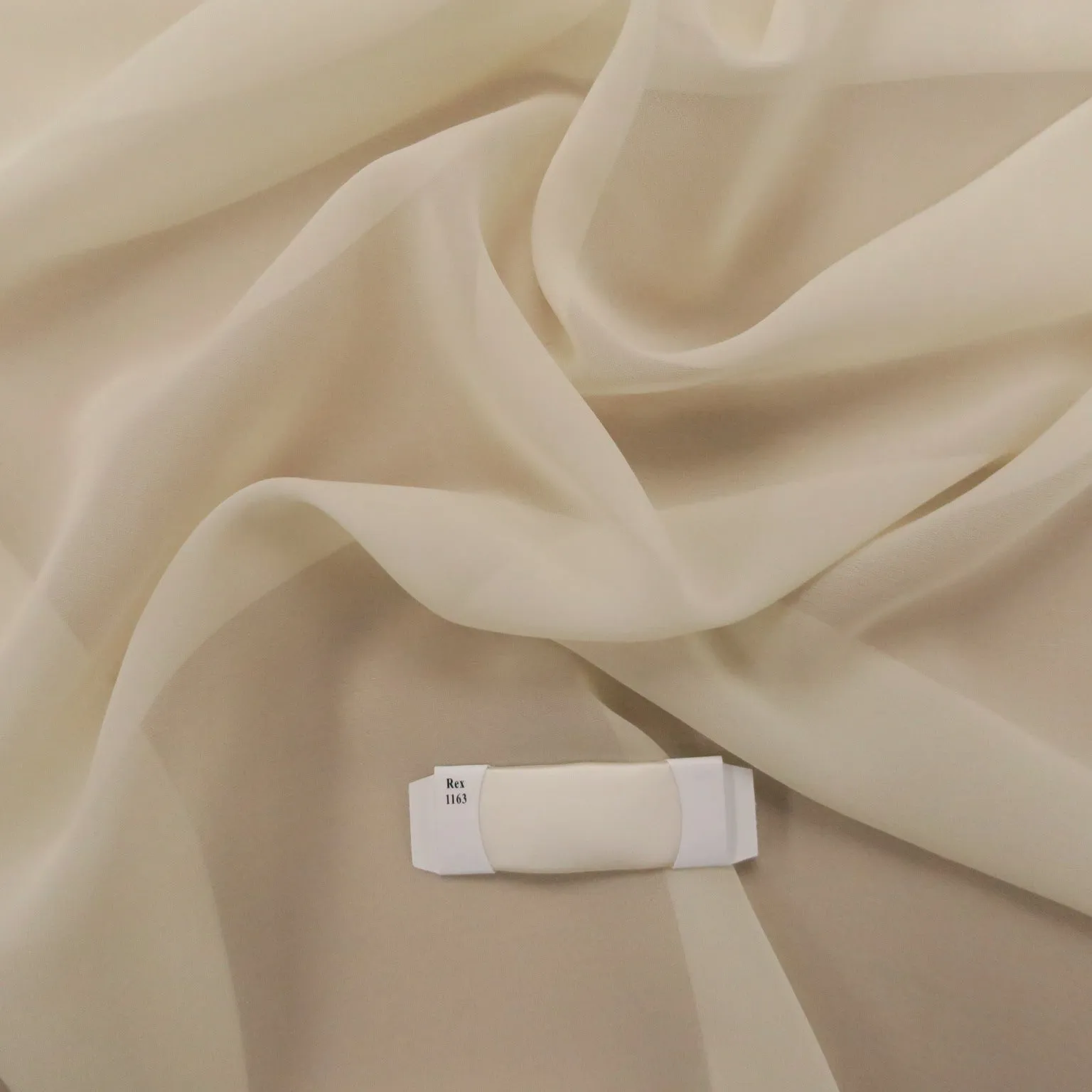 Silk Georgette Chiffon Fabric 54" Ivory Solid 10mm 100% Silk
