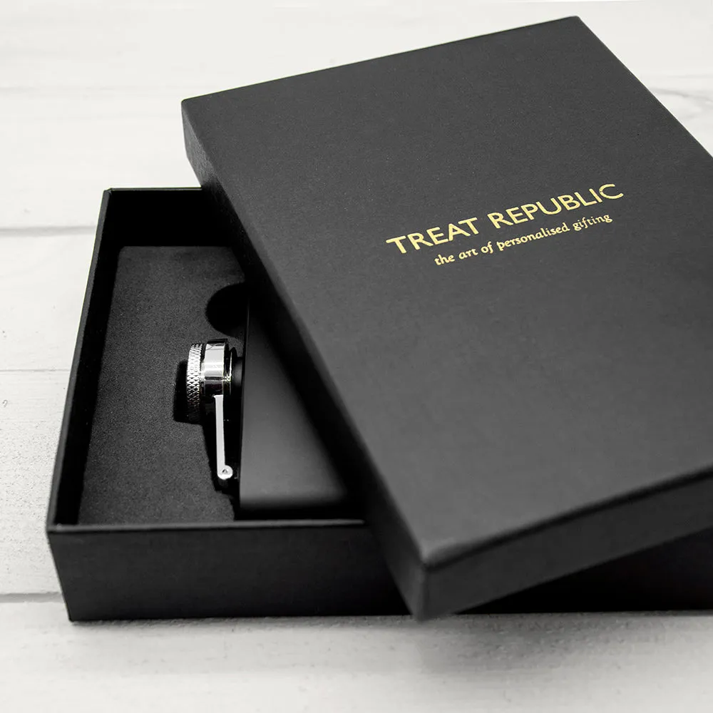 Star Constellation Matte Black Hip Flask
