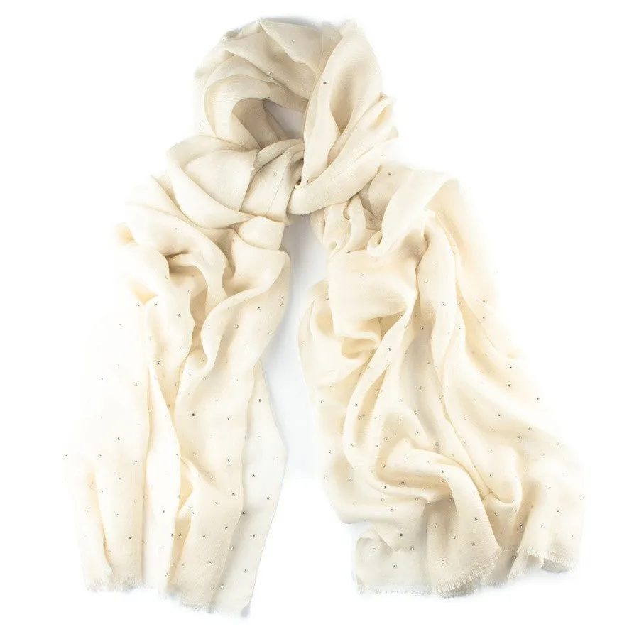 Swarovski Cream Wrap in Cashmere and Silk
