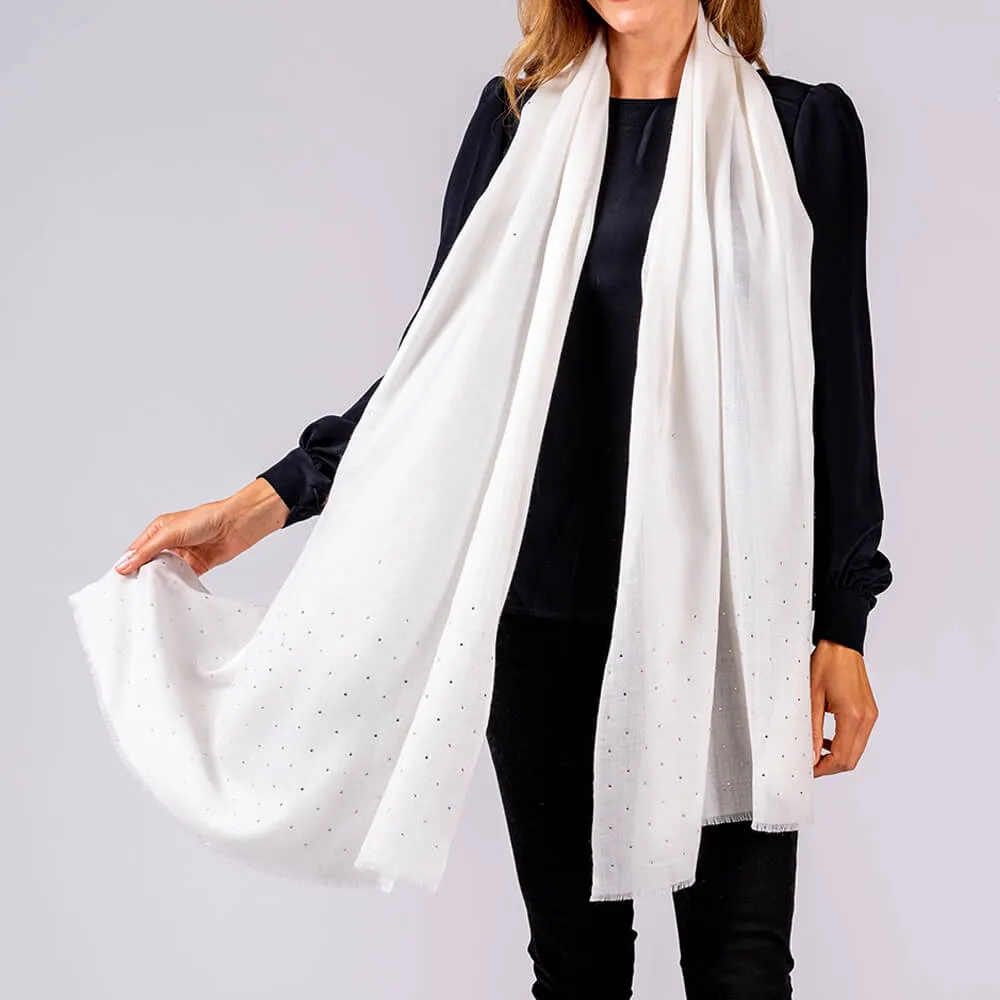 Swarovski Cream Wrap in Cashmere and Silk