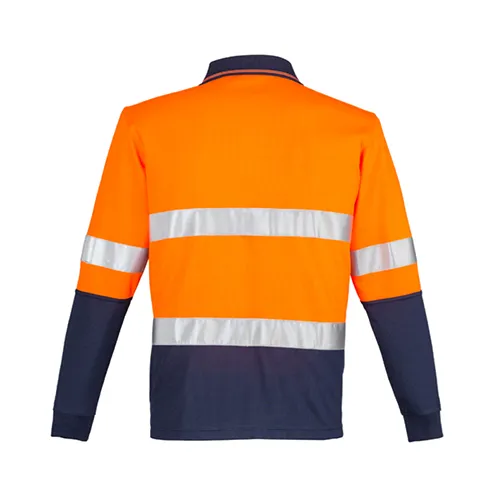 Syzmik Workwear | Mens Hi Vis Spliced Long Sleeve Polo (Hoop Taped) | ZH235