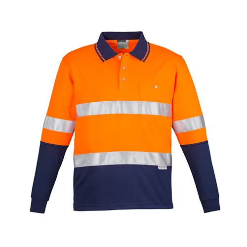 Syzmik Workwear | Mens Hi Vis Spliced Long Sleeve Polo (Hoop Taped) | ZH235