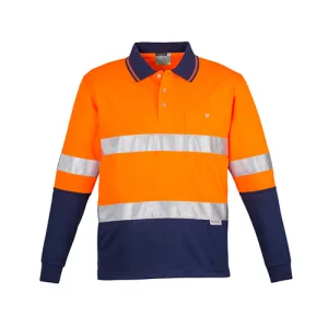 Syzmik Workwear | Mens Hi Vis Spliced Long Sleeve Polo (Hoop Taped) | ZH235